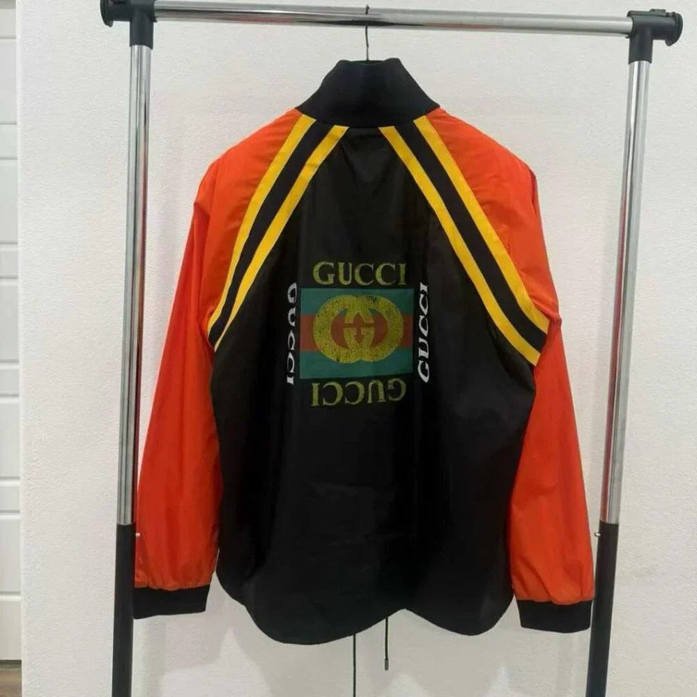 NWT Authentic Gucci GG Logo Striped Windbreaker